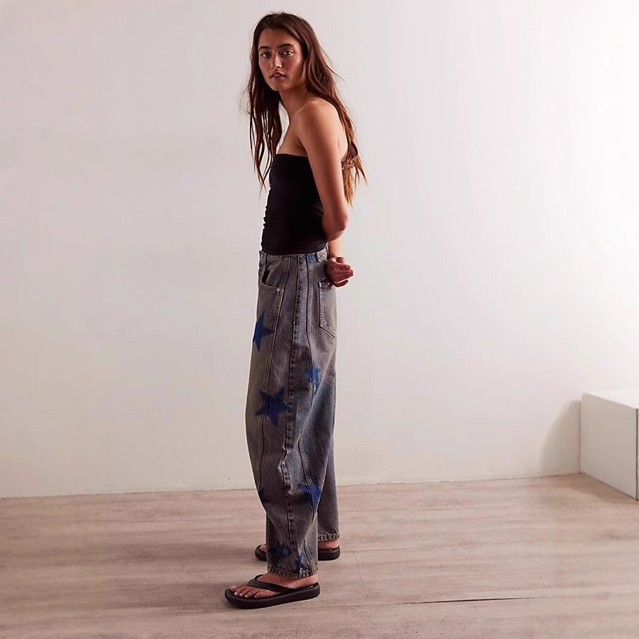 Casual Loose Mid Waist Cylindrical Women's Jeans - [[{"value":"{{ Babyvera Babyvera  }}"}]]