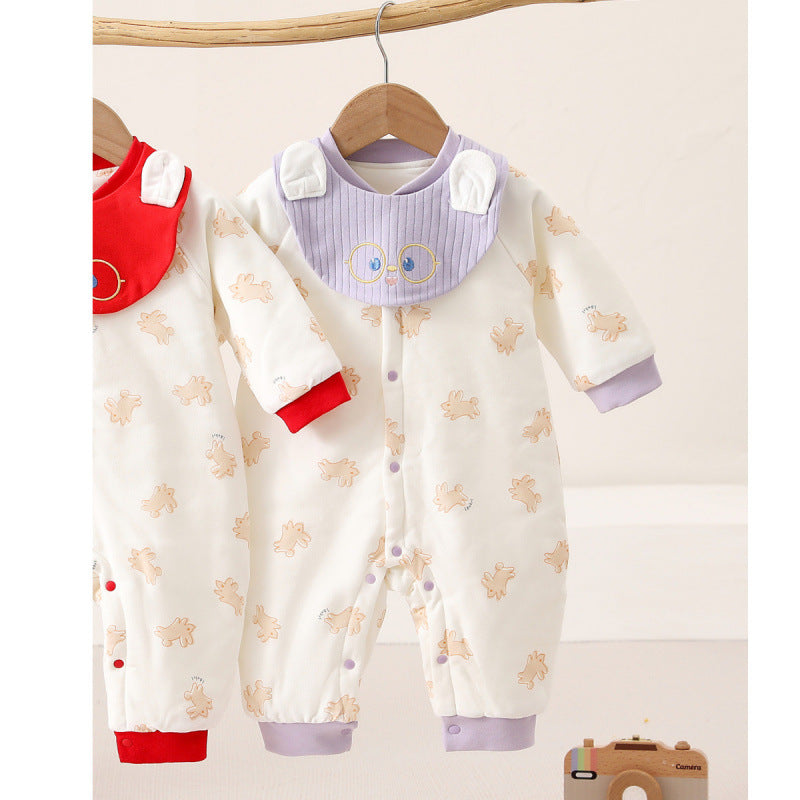 Spring And Autumn Baby Quilted Jumpsuit Three Layers Warm - [[{"value":"{{ Babyvera Babyvera  }}"}]]