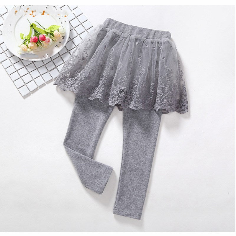 Children's Fake 2 Girls Leggings Cotton Lace Skirt Pants - [[{"value":"{{ Babyvera Babyvera  }}"}]]