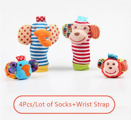 0-12 Months Soft Animal Rattle Infant Newborn Plush Sock Baby Toy Wrist Strap Baby Foot Socks - [[{"value":"{{ Babyvera Babyvera  }}"}]]