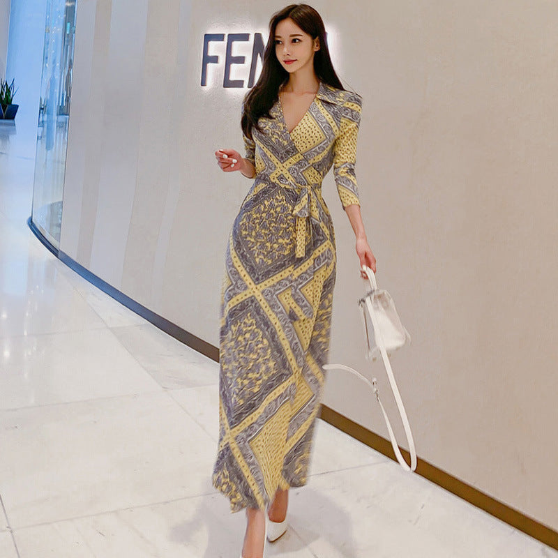 Blocked Grey & Yellow Maxi Dress - [[{"value":"{{ Babyvera Babyvera  }}"}]]