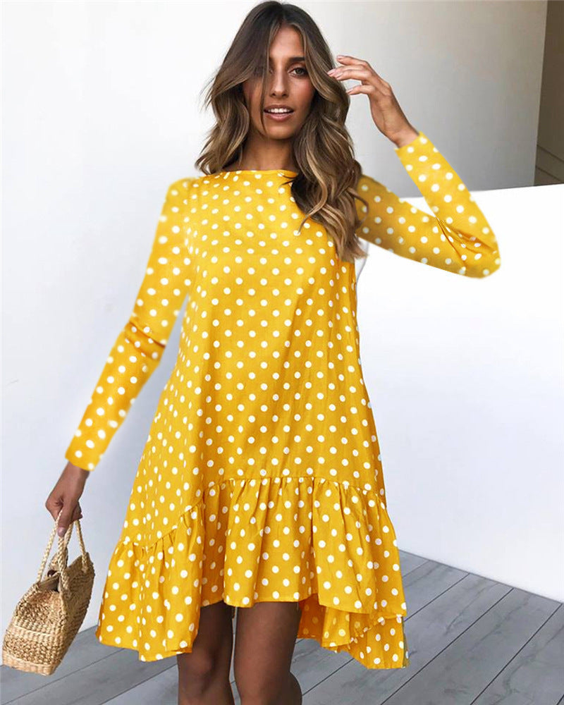 Irregular mid-wave dot dresses - [[{"value":"{{ Babyvera Babyvera  }}"}]]