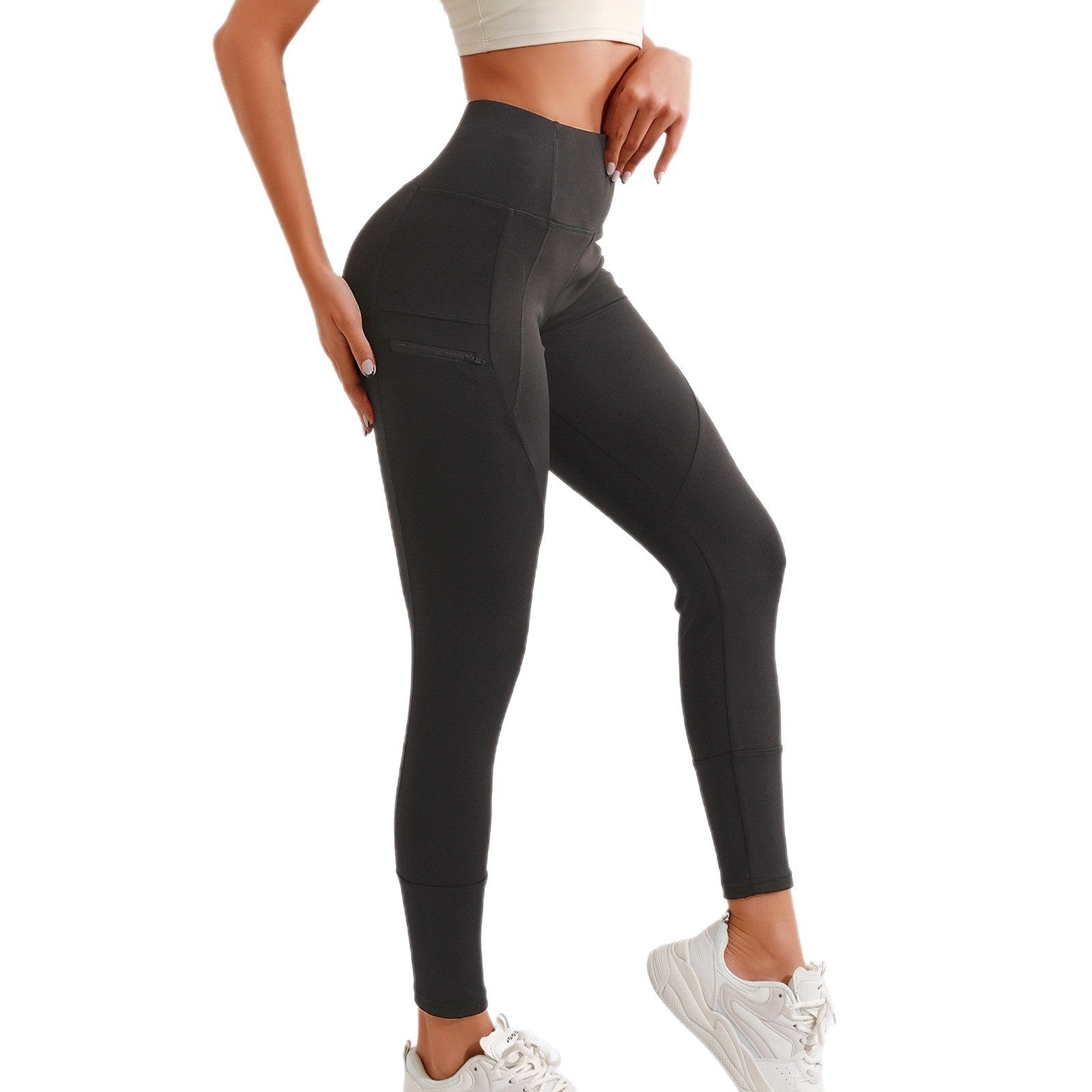 Women's Tight Elastic High Waist Leggings With Zipper Pocket - [[{"value":"{{ Babyvera Babyvera  }}"}]]