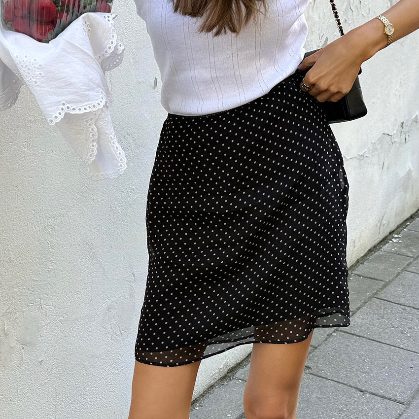 Polka Dot Slim-fit Mini Skirt - [[{"value":"{{ Babyvera Babyvera  }}"}]]