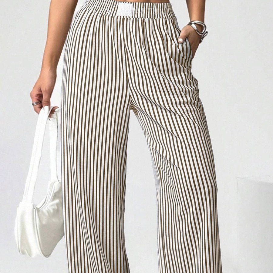 Drapey Trousers For Womenversatile Striped Casual Pants Perfect For The Office - [[{"value":"{{ Babyvera Babyvera  }}"}]]
