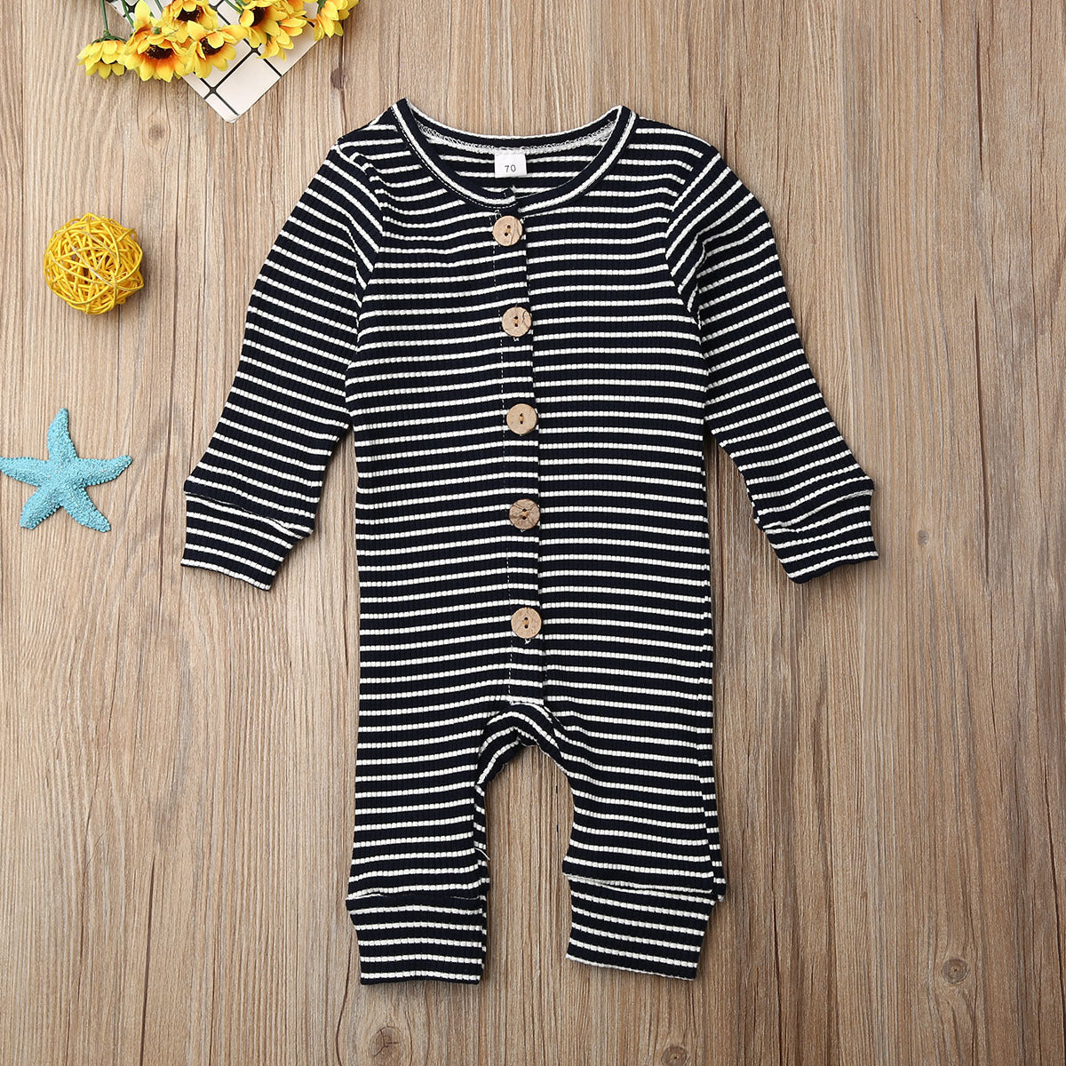 Newborn striped jumpsuit knitted warm clothing - [[{"value":"{{ Babyvera Babyvera  }}"}]]