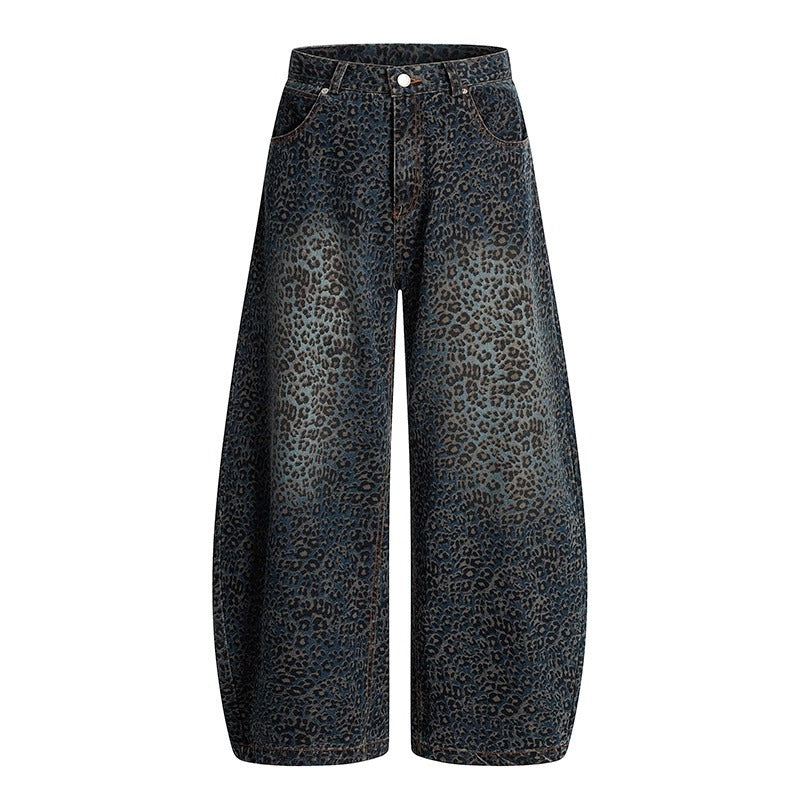 Women's Black Gradient Leopard-Print Denim Jeans - [[{"value":"{{ Babyvera Babyvera  }}"}]]