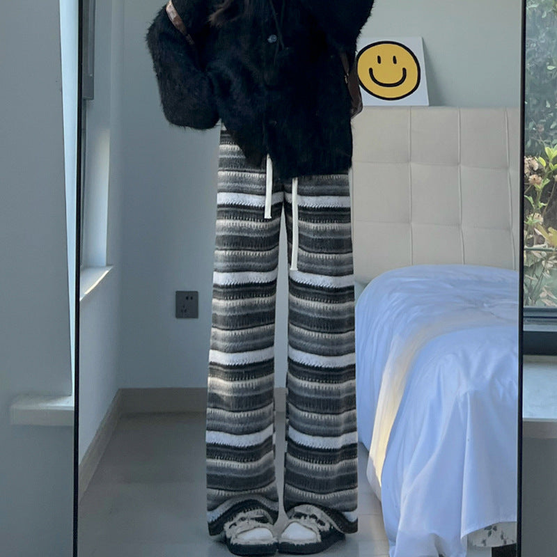 Retro Woolen Striped Casual Pants For FallWinter - [[{"value":"{{ Babyvera Babyvera  }}"}]]