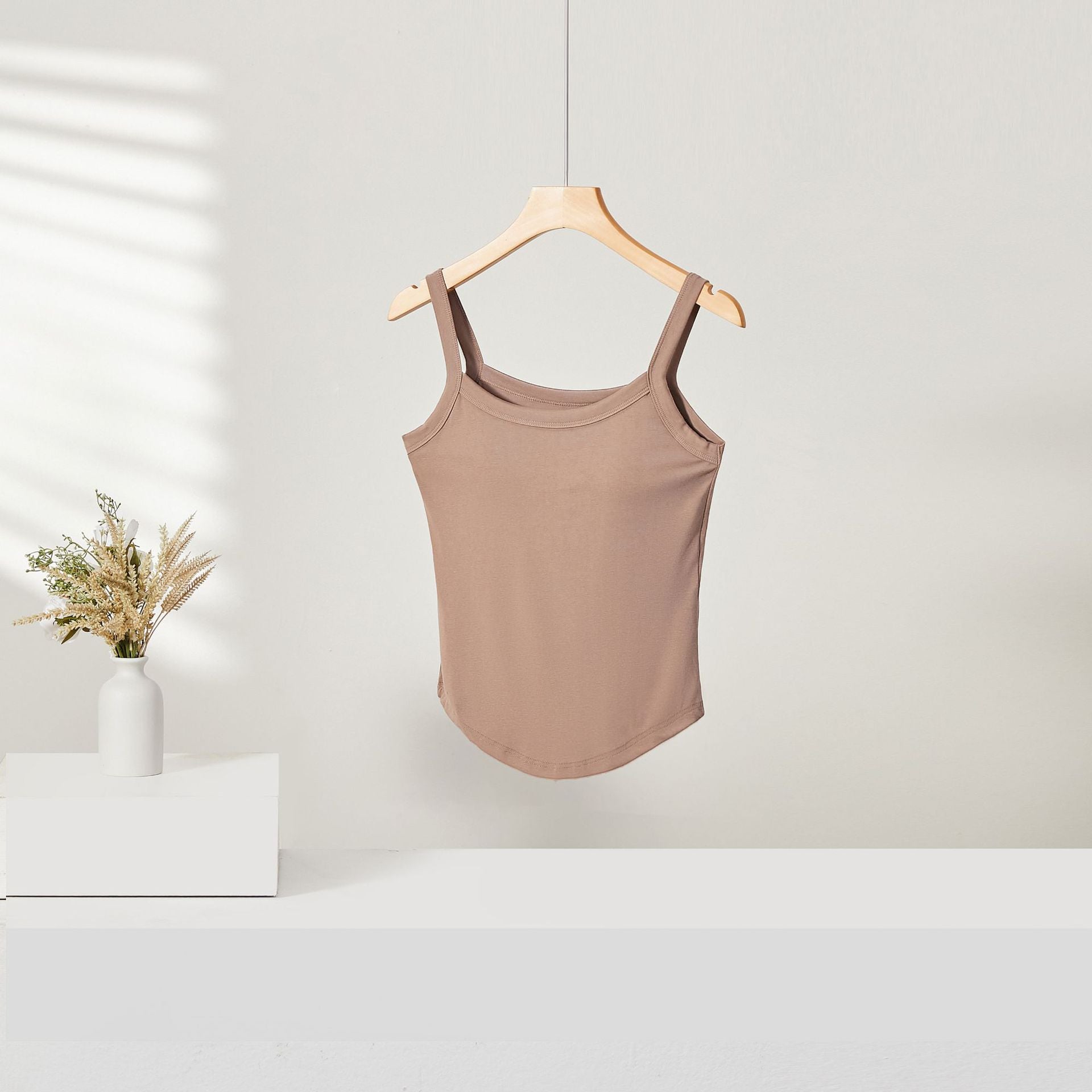 Short Camisole Belly Button Hiding Chest Pad Integrated Slim-fit Anti-exposure - [[{"value":"{{ Babyvera Babyvera  }}"}]]