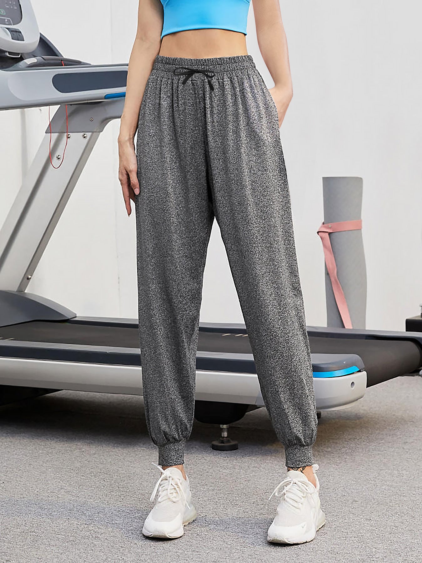 High-waisted Versatile Loose Casual Pants With Cuffed Ankles For Slimming Fitness Sports Trousers - [[{"value":"{{ Babyvera Babyvera  }}"}]]