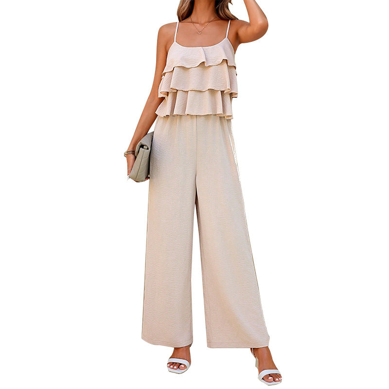 Women's European And American Style Lotus Leaf Suspender Jumpsuit - [[{"value":"{{ Babyvera Babyvera  }}"}]]
