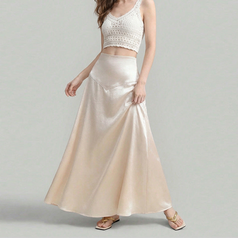 Women's Elegant Satin Loose Straight Skirt - [[{"value":"{{ Babyvera Babyvera  }}"}]]