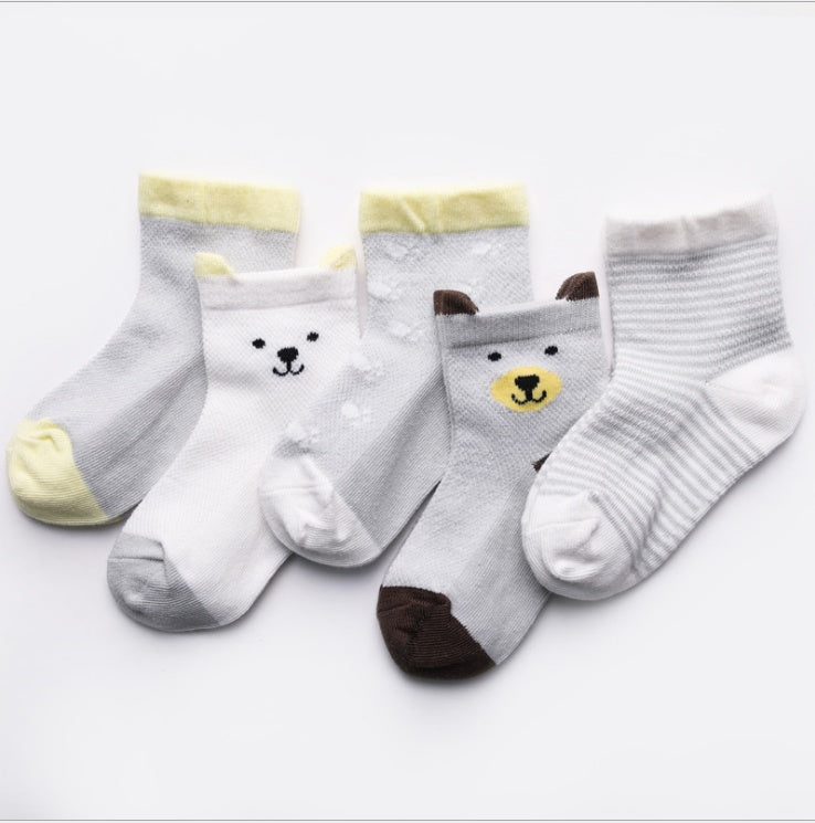 Children's Socks Pack of 5 Colors Breathable Summer Cotton Socks for Boys and Girls - [[{"value":"{{ Babyvera Babyvera  }}"}]]