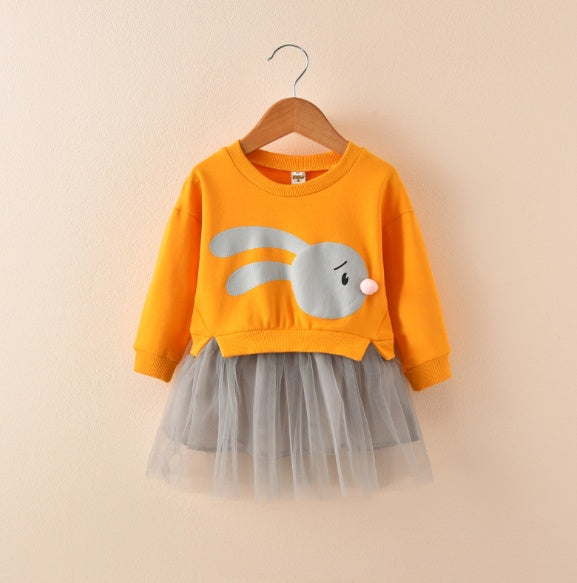 New spring infant skirt 1 long sleeved dress 2 female baby cartoon 3 4 princess dress lace dress tide - [[{"value":"{{ Babyvera Babyvera  }}"}]]