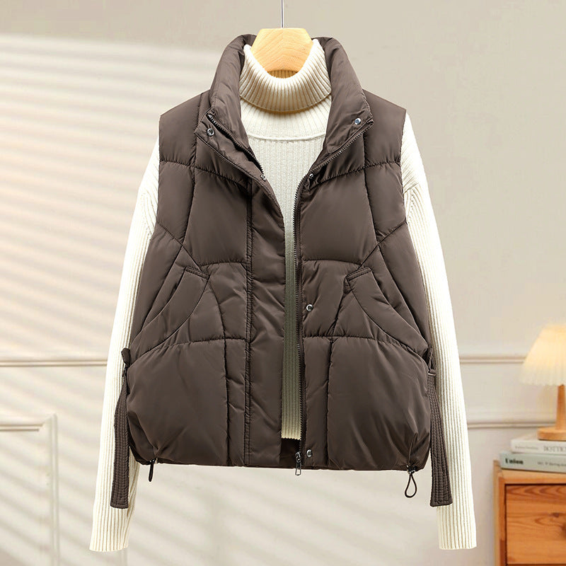 Women's Autumn Loose Outerwear Stand Collar Cotton Vest - [[{"value":"{{ Babyvera Babyvera  }}"}]]