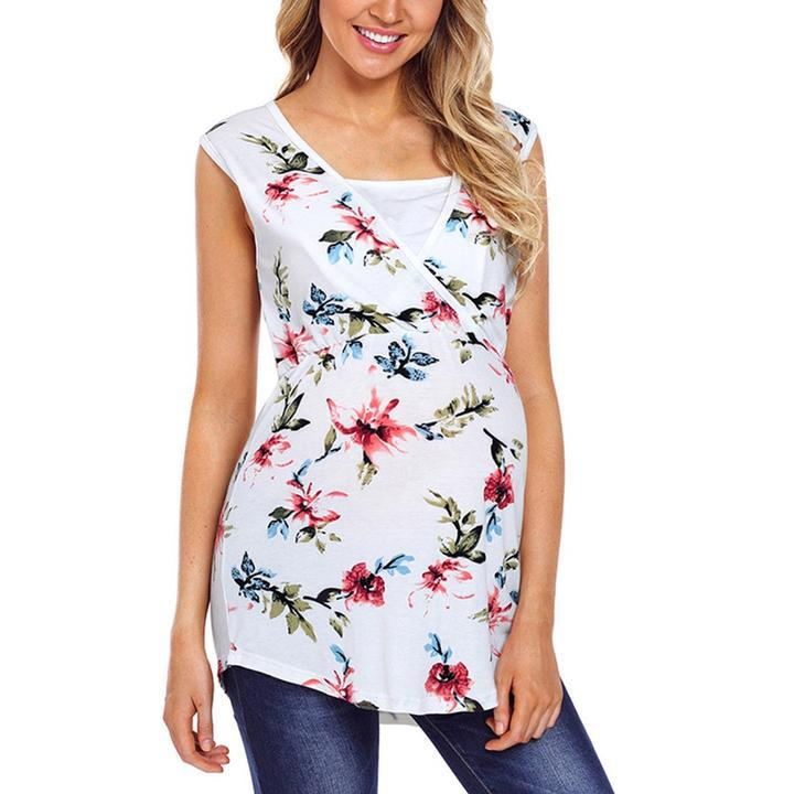 Pregnant Women Floral Printed Vest Maternity - [[{"value":"{{ Babyvera Babyvera  }}"}]]