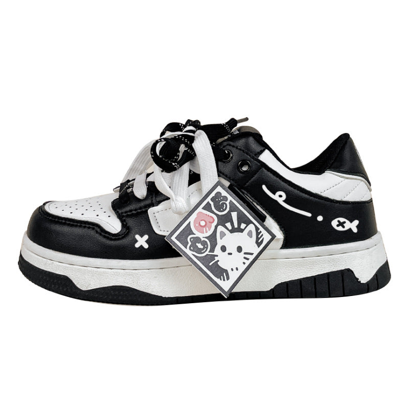 Black And White Board Shoes Women's All-match - [[{"value":"{{ Babyvera Babyvera  }}"}]]