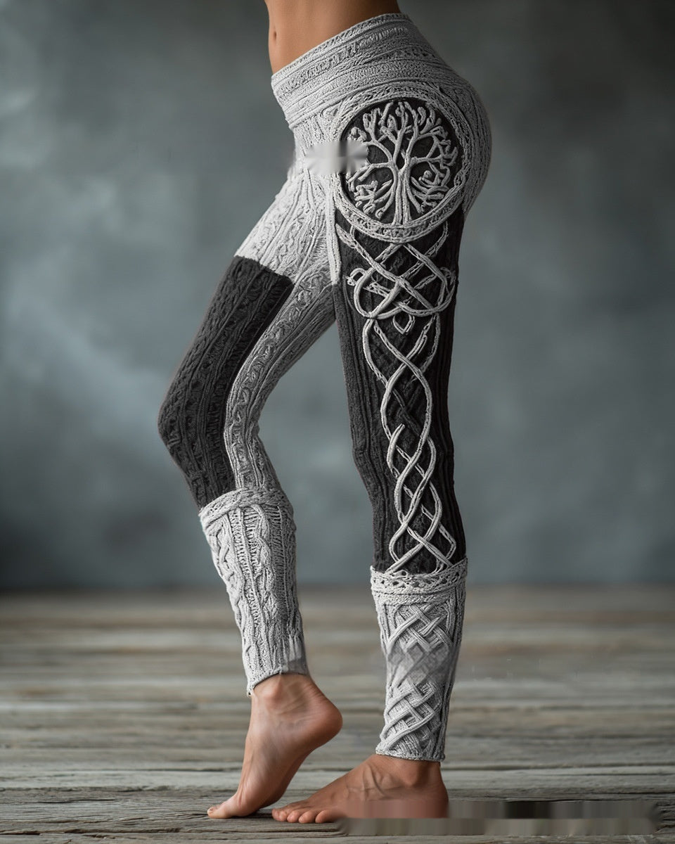 Retro 3D Digital Print Women's Casual Leggings - [[{"value":"{{ Babyvera Babyvera  }}"}]]