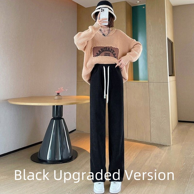 Maternity Pants Winter Wear Straight Narrow Cashmere Wide-leg Pants High Waist Velvet Thickening Warm Corduroy Pants - [[{"value":"{{ Babyvera Babyvera  }}"}]]