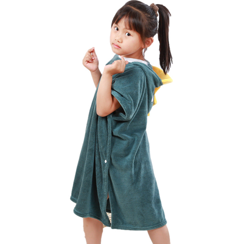 Children's Wearable Coral Fleece Absorbent Hooded Cloak Bath Towel Boys And Girls Nightgown Home Clothes - [[{"value":"{{ Babyvera Babyvera  }}"}]]