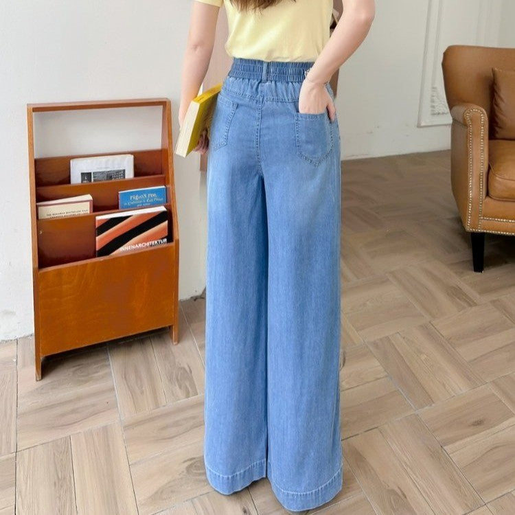 New Arrival Summer Thin Stretch Straight Elastic Denim Jeans In Lyocell Tencel - [[{"value":"{{ Babyvera Babyvera  }}"}]]