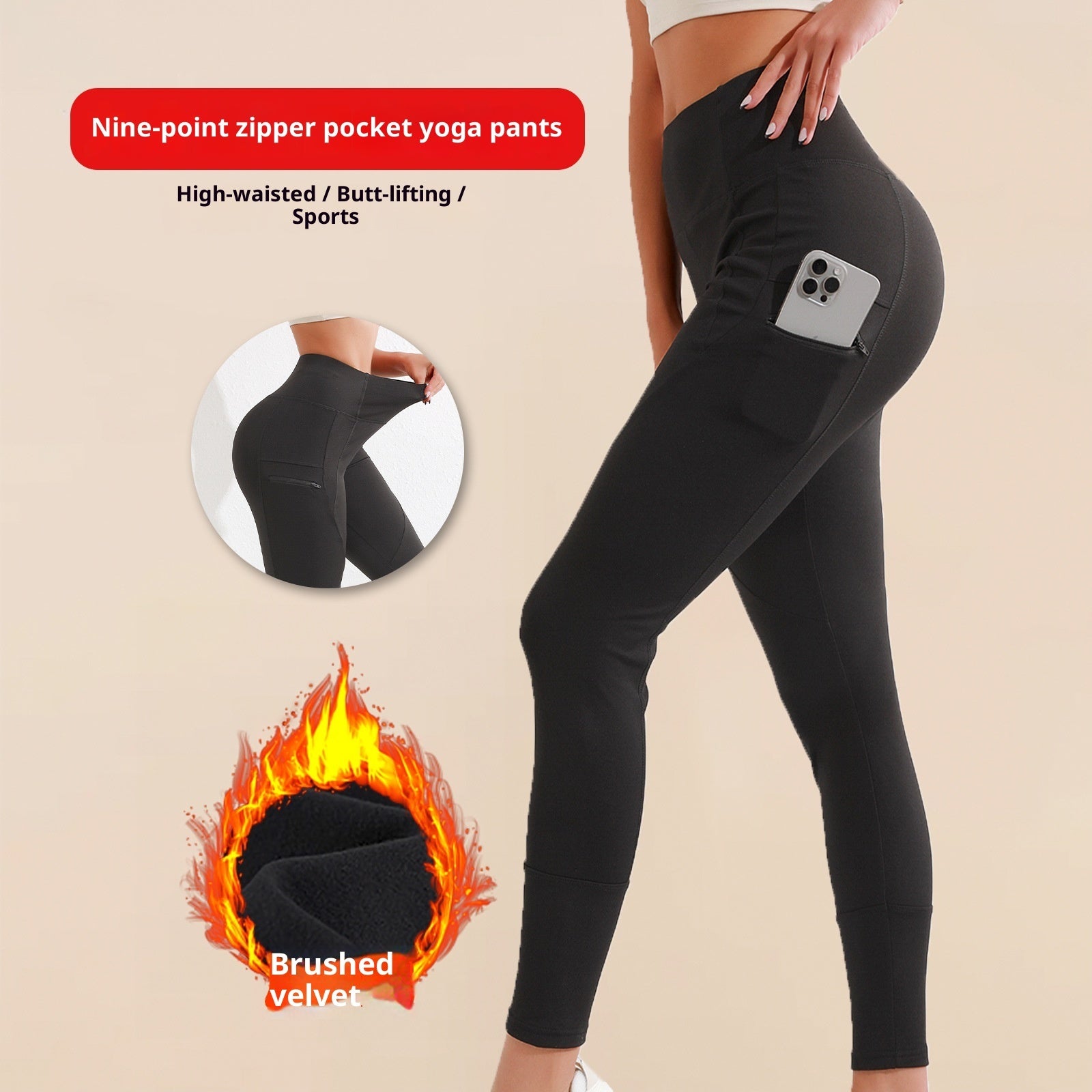 Women's Tight Elastic High Waist Leggings With Zipper Pocket - [[{"value":"{{ Babyvera Babyvera  }}"}]]