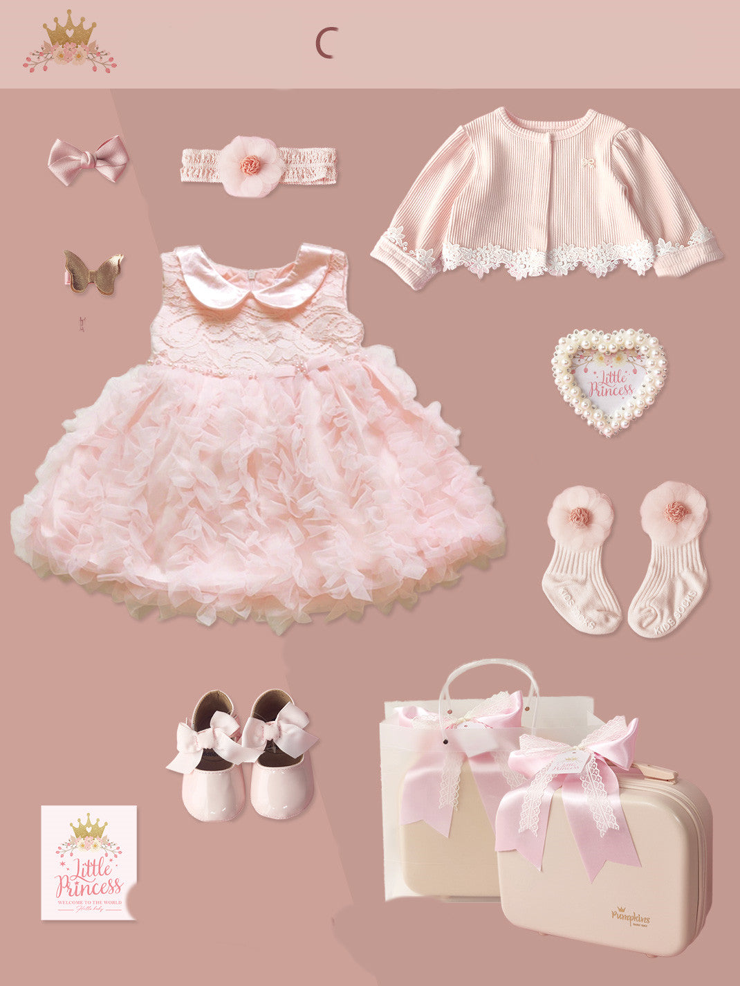 Baby High-end Gift Box Little Princess Dress Lace Dress Suit - [[{"value":"{{ Babyvera Babyvera  }}"}]]