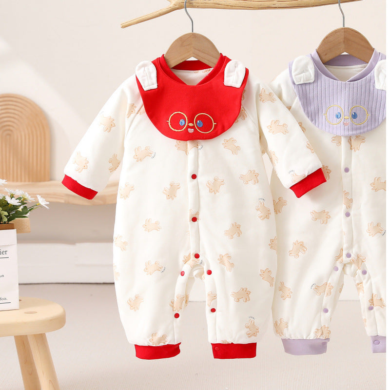 Spring And Autumn Baby Quilted Jumpsuit Three Layers Warm - [[{"value":"{{ Babyvera Babyvera  }}"}]]