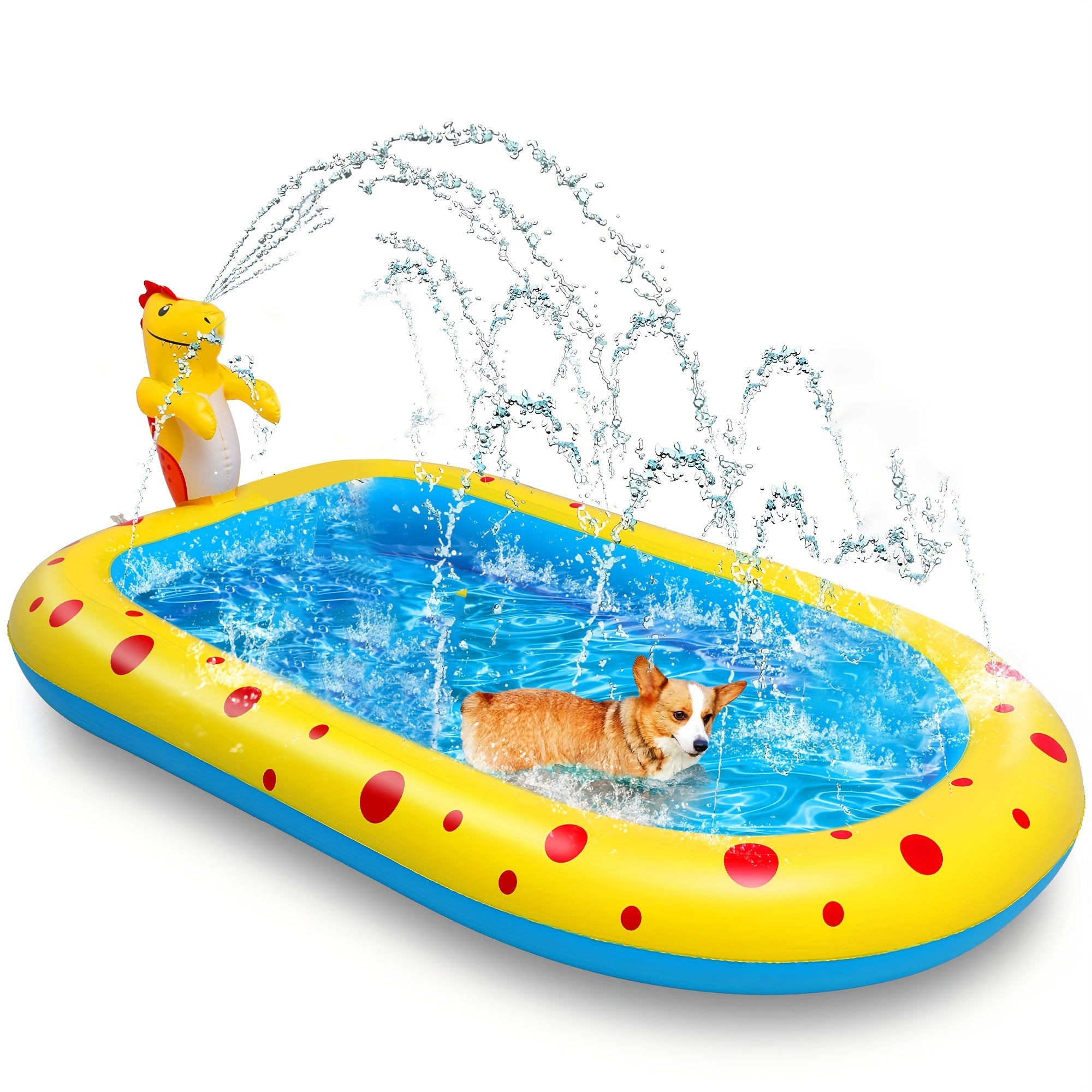 Dinosaur Water Spray Pool For Kids Pet Play Mat Water Play Toy Shark Pool - [[{"value":"{{ Babyvera Babyvera  }}"}]]