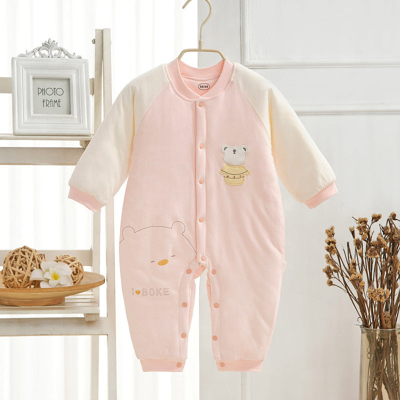 Spring And Autumn Baby Quilted Jumpsuit Three Layers Warm - [[{"value":"{{ Babyvera Babyvera  }}"}]]