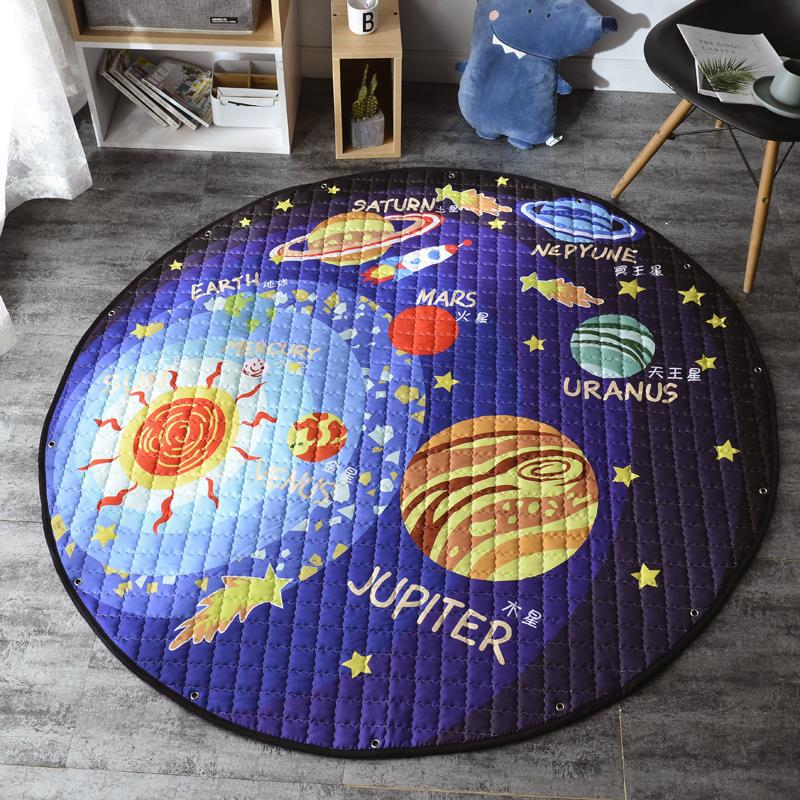 Round Fabric Baby Crawling Children's Play Mat, Toy Storage Blanket, Cotton Crawling Mat - [[{"value":"{{ Babyvera Babyvera  }}"}]]