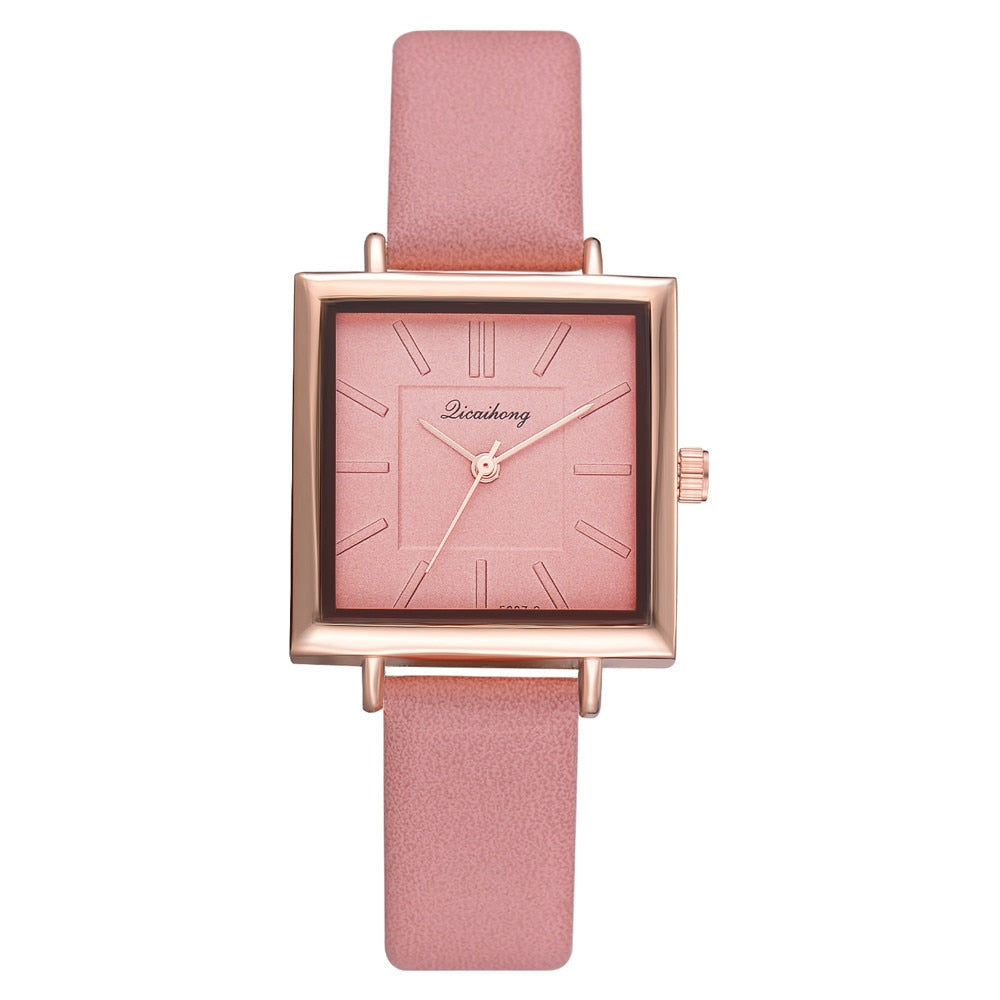Square Women Bracelet Watch Contracted Leather Crystal WristWatches Women Dress Ladies Quartz Clock - [[{"value":"{{ Babyvera Babyvera  }}"}]]