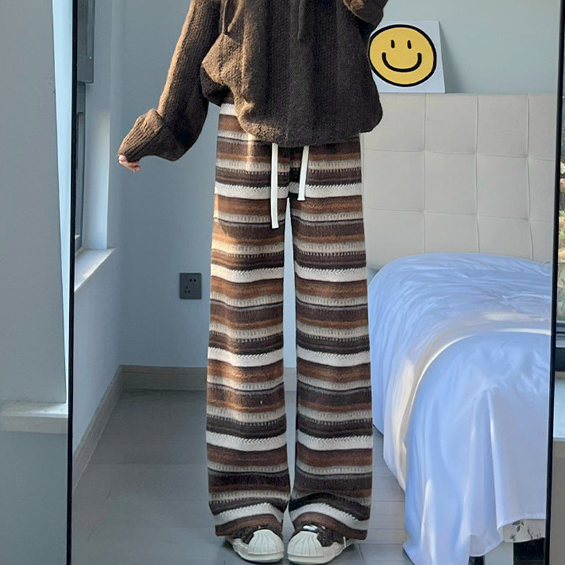 Retro Woolen Striped Casual Pants For FallWinter - [[{"value":"{{ Babyvera Babyvera  }}"}]]