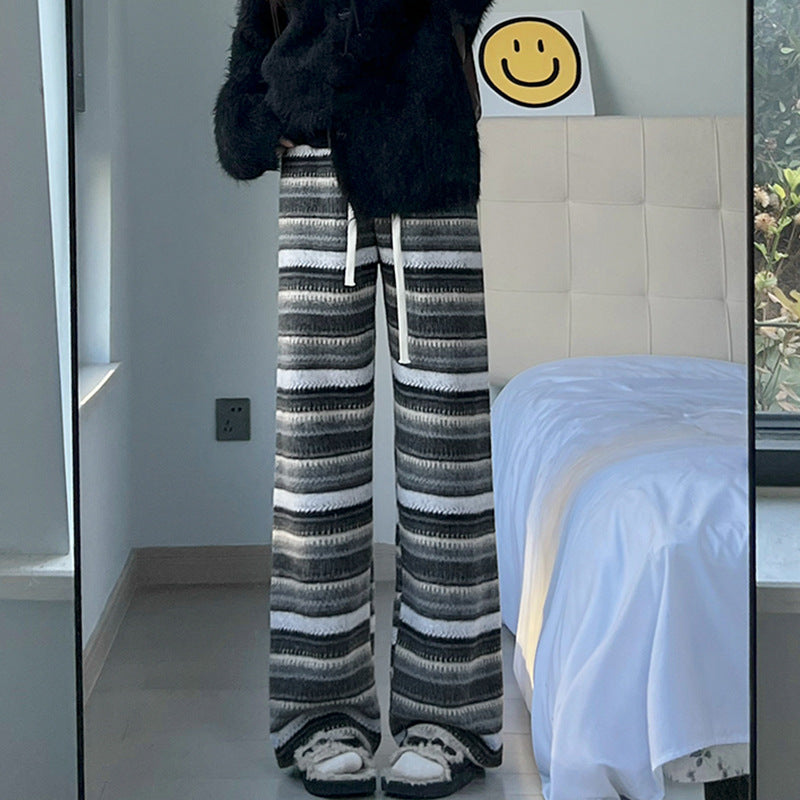 Retro Woolen Striped Casual Pants For FallWinter - [[{"value":"{{ Babyvera Babyvera  }}"}]]