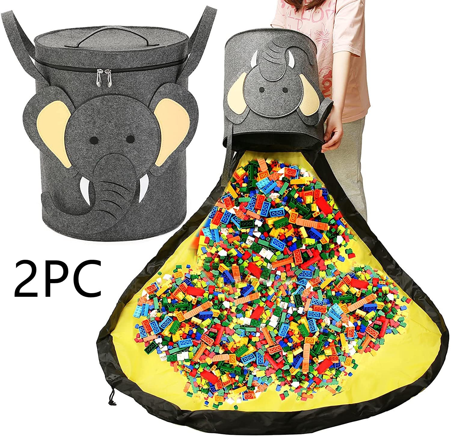 Felt Storage Bag Toy Play Mat 2 In 1 Pull Rope - [[{"value":"{{ Babyvera Babyvera  }}"}]]