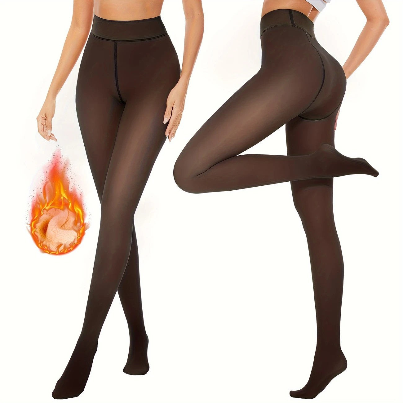 Thick Black Sheer Skin-toned Leg-warming Autumn And Winter Essential Fleece-lined Tights - [[{"value":"{{ Babyvera Babyvera  }}"}]]