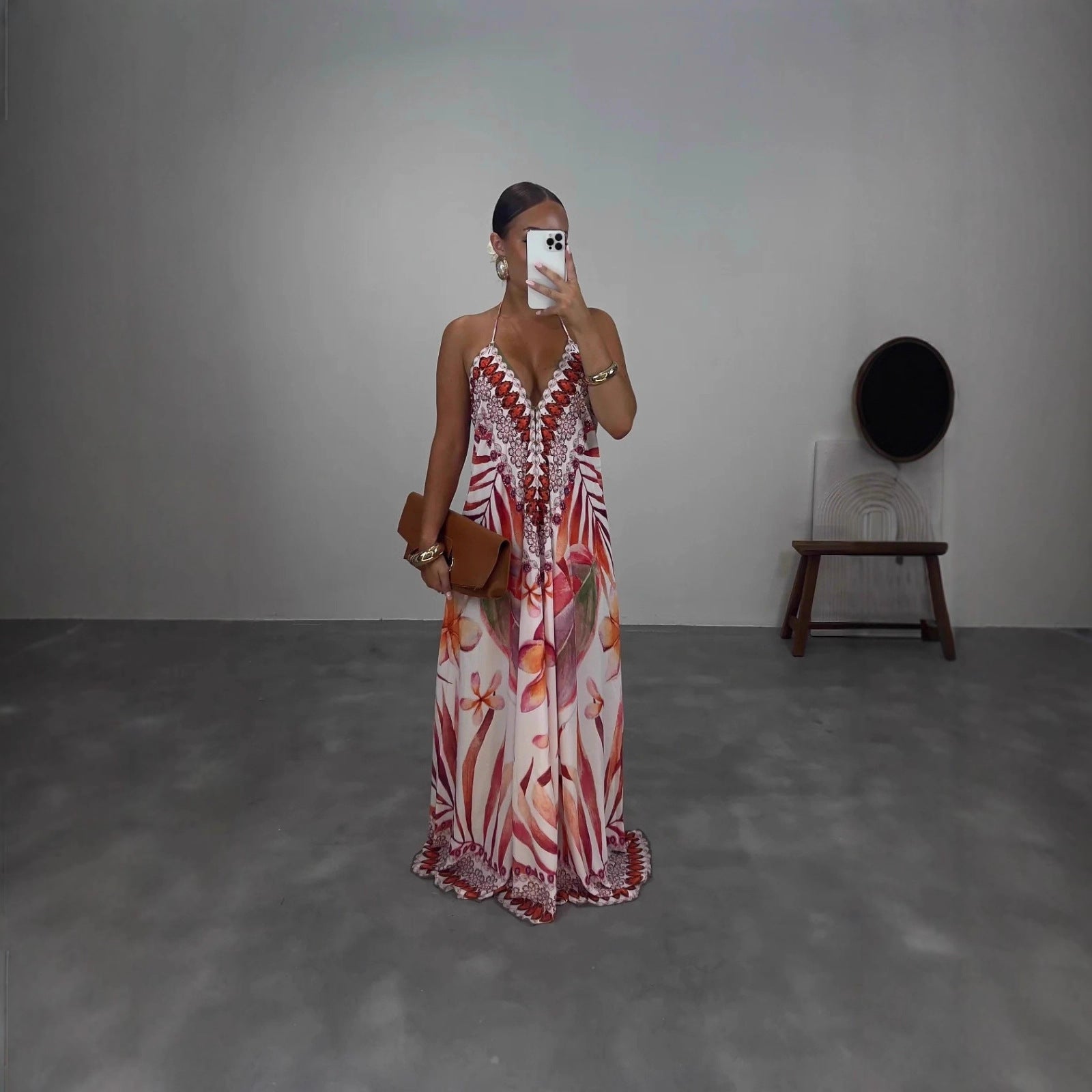 Women's Sleeveless Printed Maxi Dress - [[{"value":"{{ Babyvera Babyvera  }}"}]]