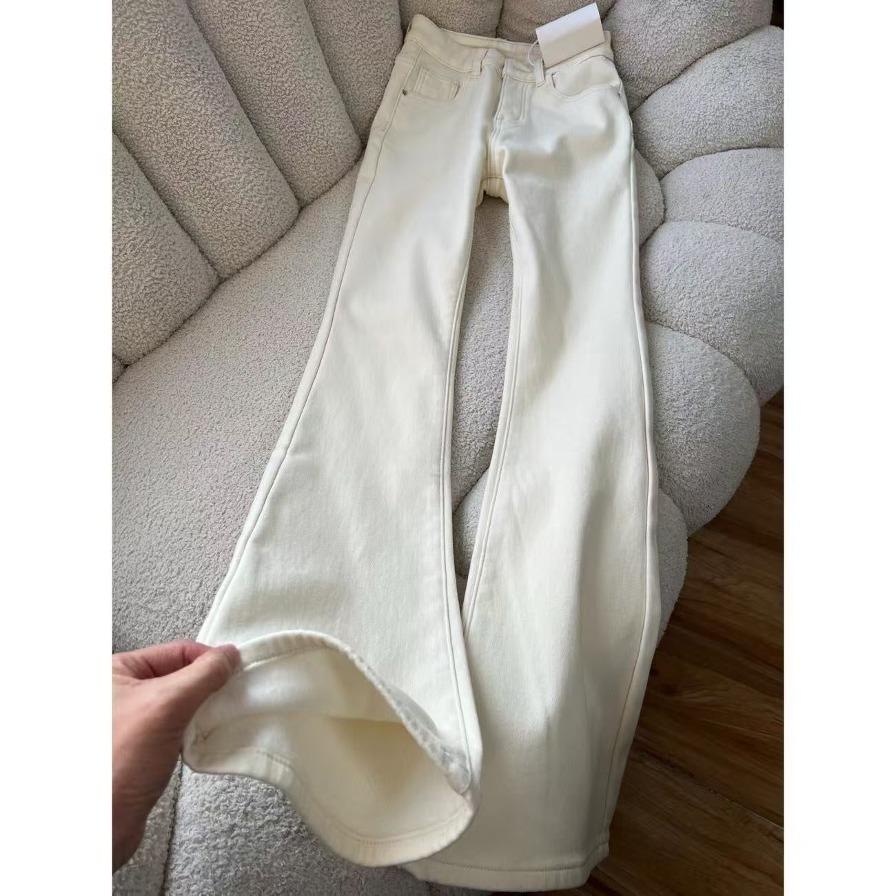 American-style Vintage Khaki Flared High-waist Brown Maillard Loose Floor-length Pants - [[{"value":"{{ Babyvera Babyvera  }}"}]]