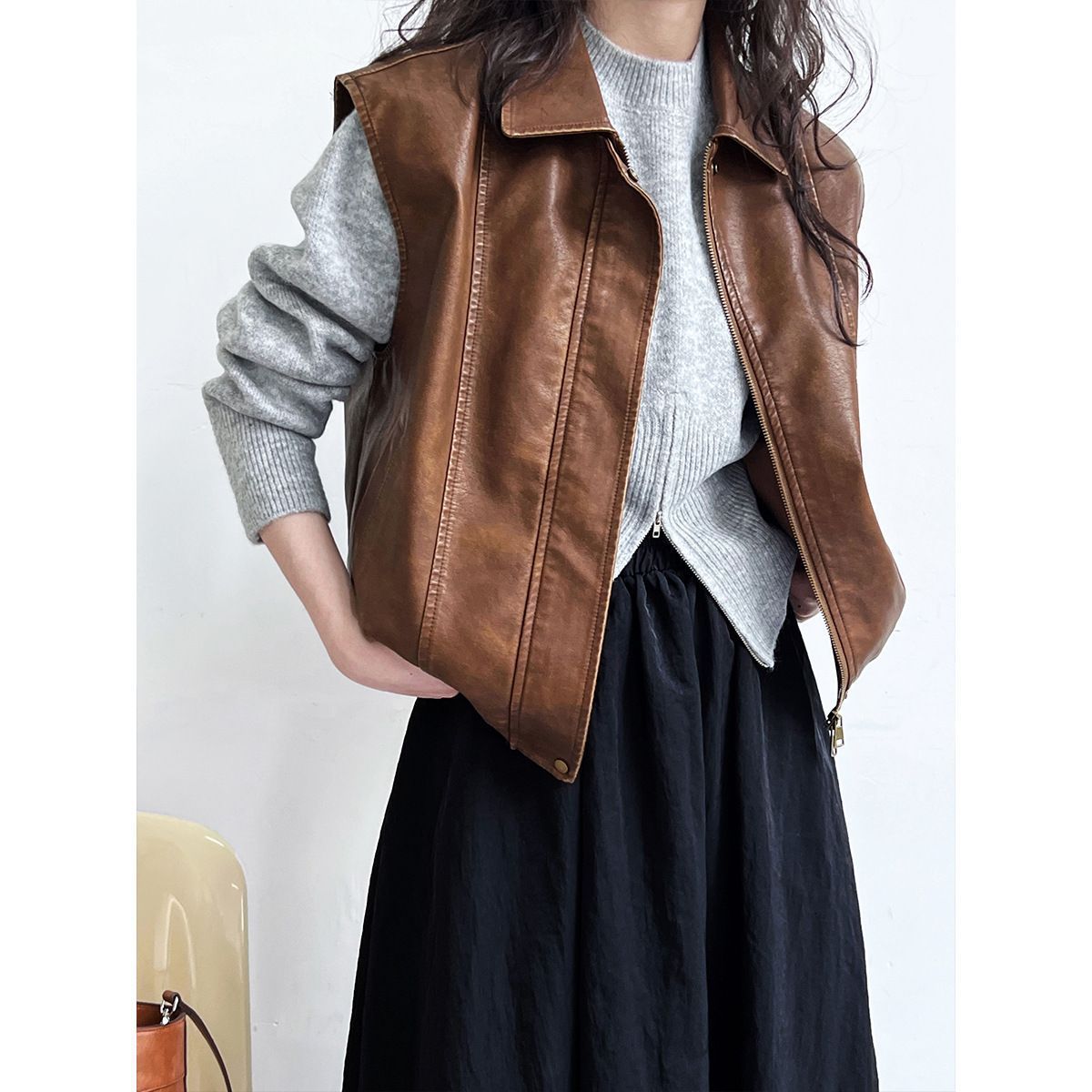 New Autumn Split-zip Short Sweater - [[{"value":"{{ Babyvera Babyvera  }}"}]]