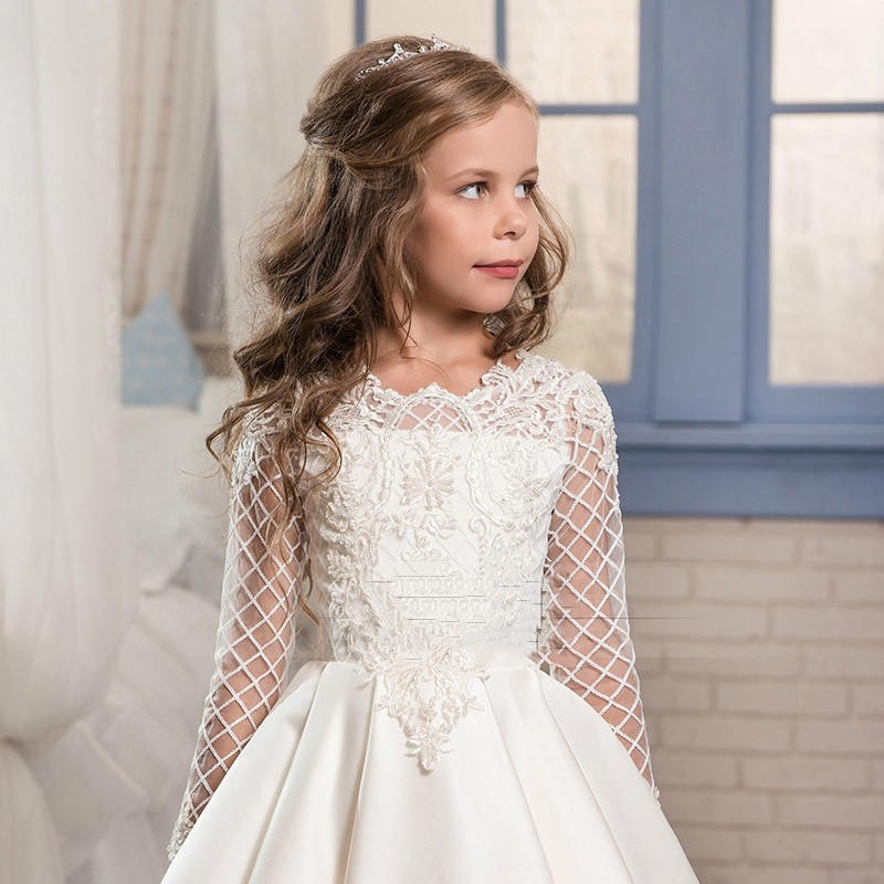 Little Girl Long Sleeve Dresses Champagne - [[{"value":"{{ Babyvera Babyvera  }}"}]]