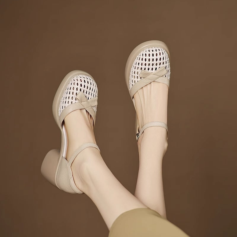 New Versatile Chunky-sole Slingback Heels - [[{"value":"{{ Babyvera Babyvera  }}"}]]