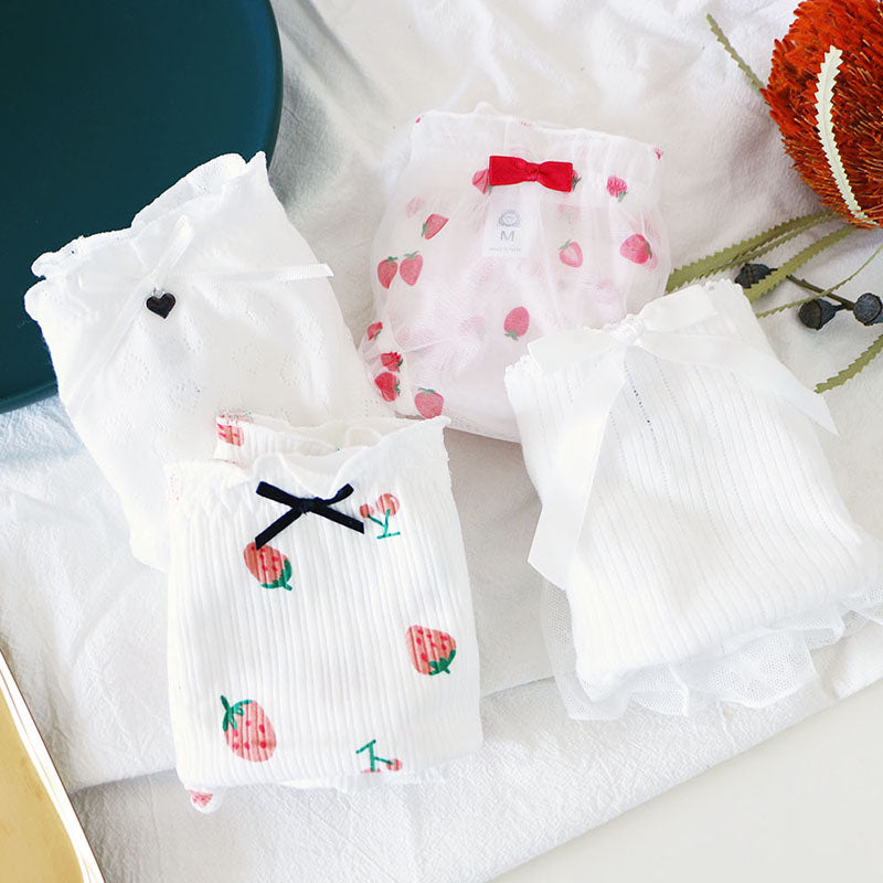Four Sets Pure Cotton Lace Triangle Middle Waist Low Waist Gift Box - [[{"value":"{{ Babyvera Babyvera  }}"}]]