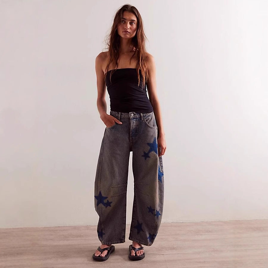 Casual Loose Mid Waist Cylindrical Women's Jeans - [[{"value":"{{ Babyvera Babyvera  }}"}]]