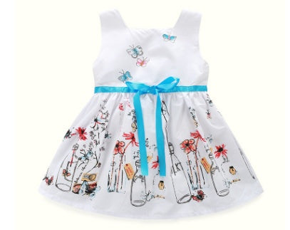 Little girl white floral butterfly skirt baby dress Princess - [[{"value":"{{ Babyvera Babyvera  }}"}]]