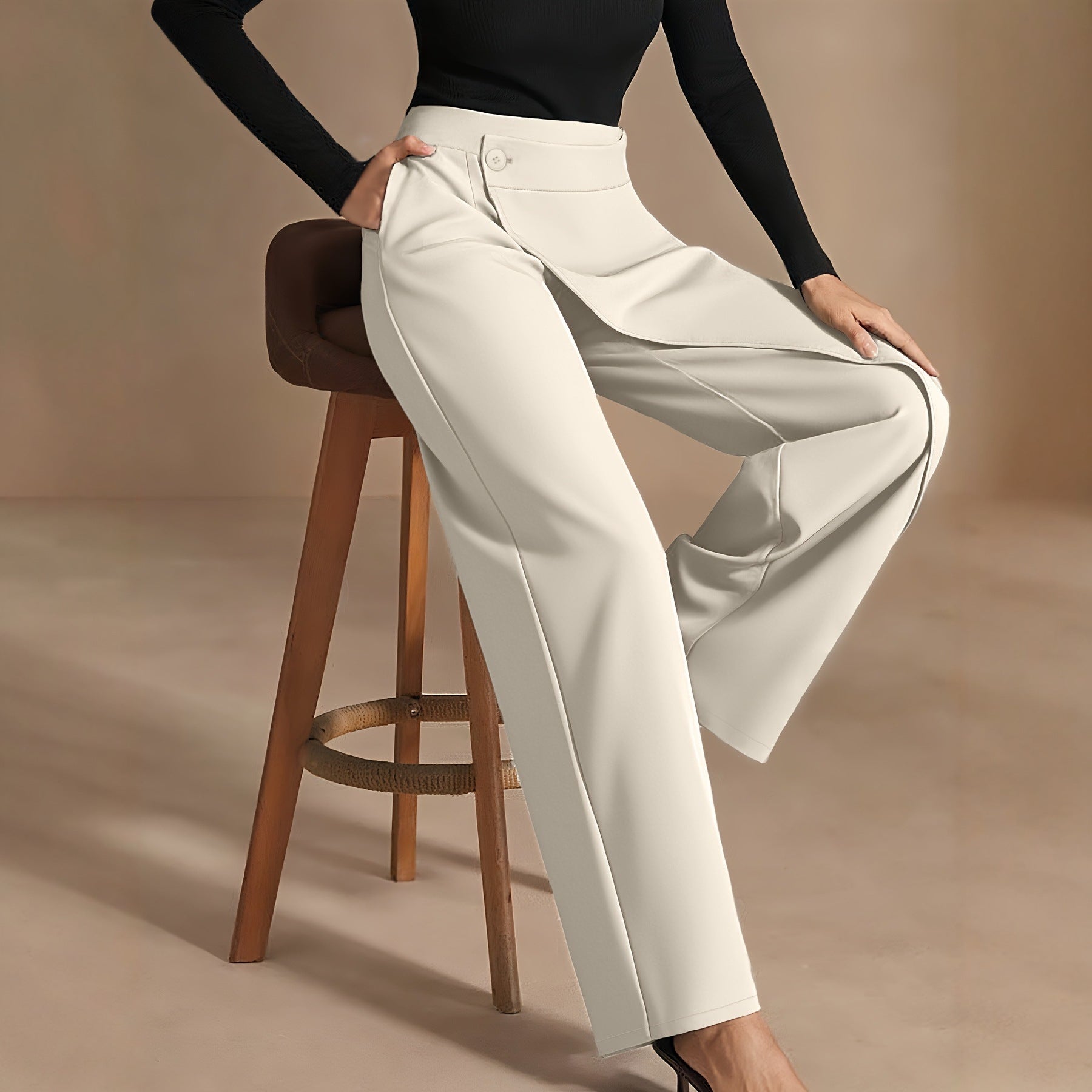 Asymmetrical Draping Suit-style High-waisted Slimming Casual Pants - [[{"value":"{{ Babyvera Babyvera  }}"}]]