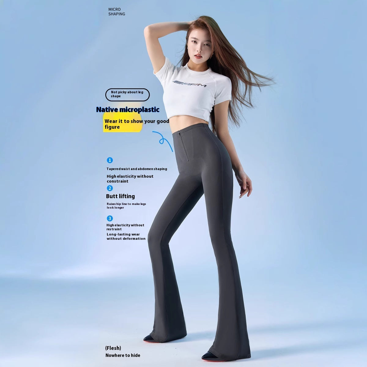 High Waist Plastic Mermaid Bell-bottom Hip Raise Yoga Pants - [[{"value":"{{ Babyvera Babyvera  }}"}]]