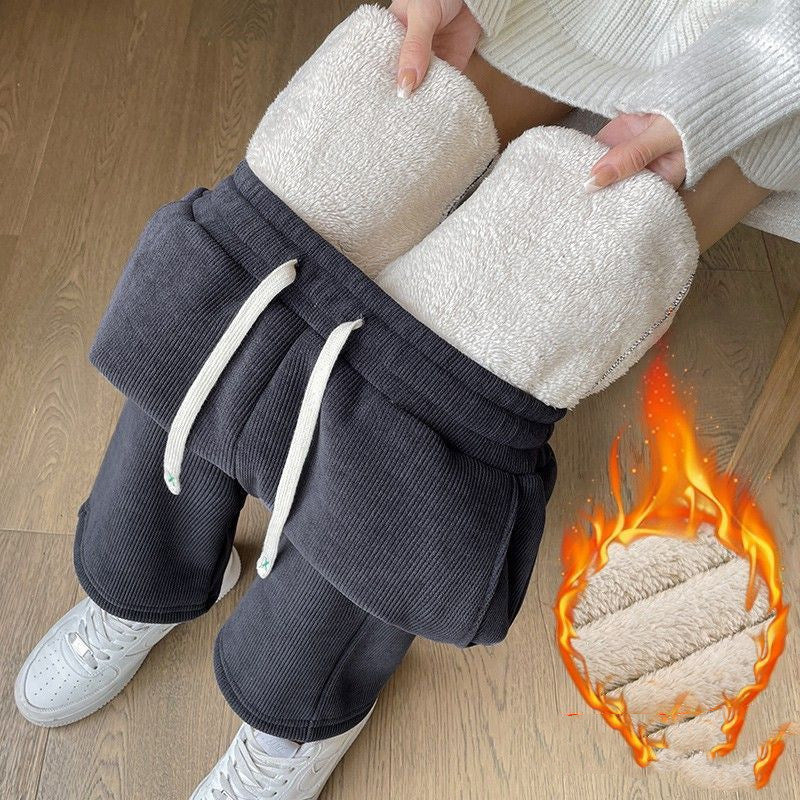 Maternity Pants Winter Wear Straight Narrow Cashmere Wide-leg Pants High Waist Velvet Thickening Warm Corduroy Pants - [[{"value":"{{ Babyvera Babyvera  }}"}]]