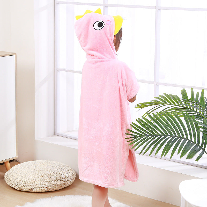 Children's Wearable Coral Fleece Absorbent Hooded Cloak Bath Towel Boys And Girls Nightgown Home Clothes - [[{"value":"{{ Babyvera Babyvera  }}"}]]