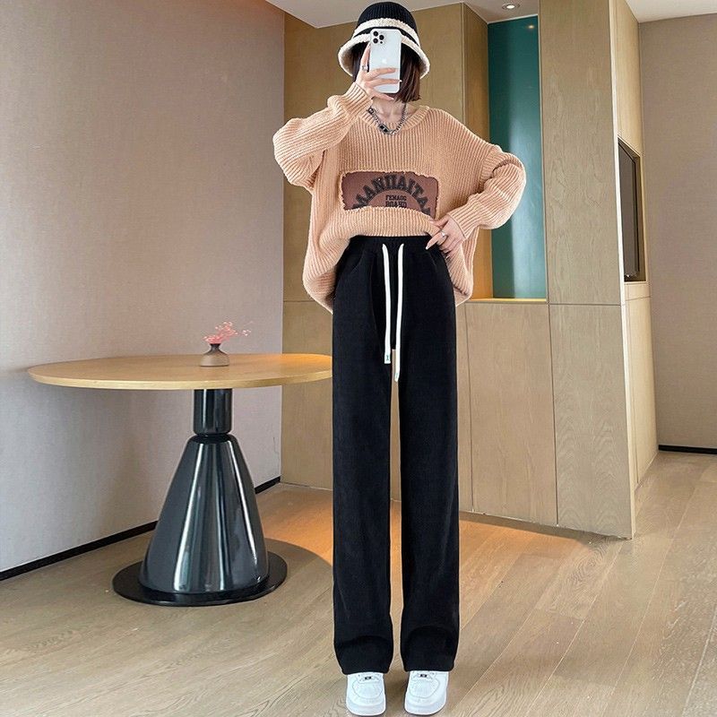 Maternity Pants Winter Wear Straight Narrow Cashmere Wide-leg Pants High Waist Velvet Thickening Warm Corduroy Pants - [[{"value":"{{ Babyvera Babyvera  }}"}]]