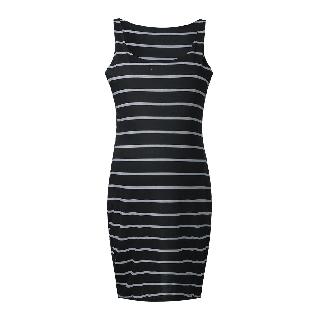 Striped Maternity Vest Dress - [[{"value":"{{ Babyvera Babyvera  }}"}]]
